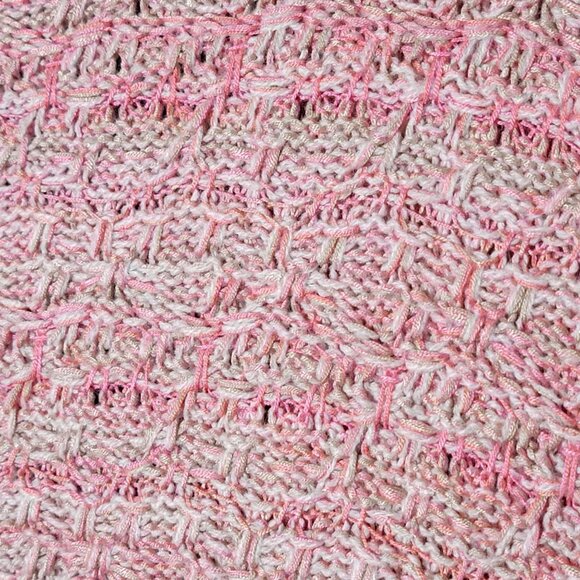 Cache Womens Pink Tweed Business Work Office Coquette Fringe Cardigan Jacket XL - Picture 8 of 10